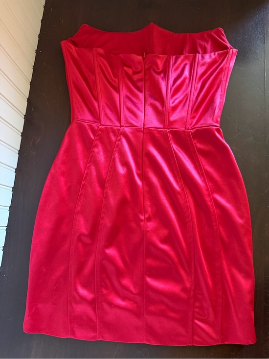 Dresses & Skirts - Strapless Red Satin Party Dress